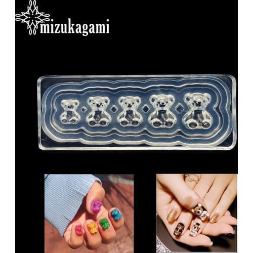 1pcs UV Resin Jewelry Liquid Silicone Mold 3D Little Bear Cartoon Resin Charms Mold For DIY Making Jewelry Nail Art Mold