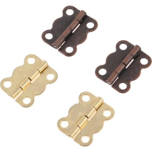 10pcs 16*13mm Mini Butterfly Door Cabinet Drawer Jewellery Box Hinge For Furniture Hardware