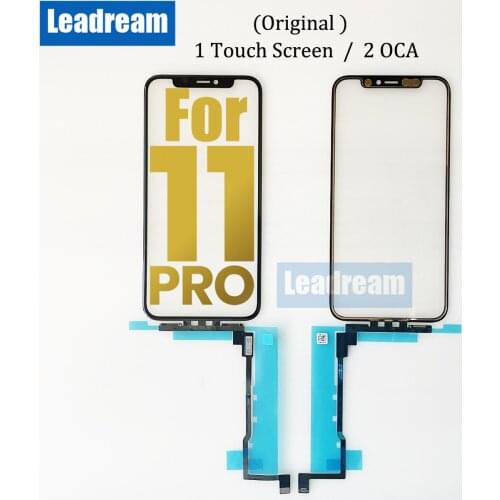 10Pcs Original Touch Screen Digitizer with OCA For iPhone 11 pro max 11Pro 11Promax Touch Panel Outer Screen Glass Replacement