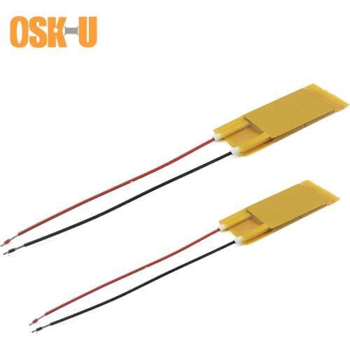 2PCS PTC Electric Heater Element 12V 35x8x3mm 60 Celsius Degree Insulated Film Constant Temperature PTC Heating Element