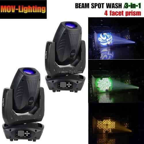 2pcs Led stage light 3 in 1 Beam Spot Wash lights 200w Moving Head LED disco stage Lighting