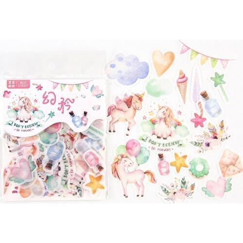 40 pcs /Bag Fairy Unicorn Park Diary Decorative Stickers Album Hand Account Notebook Decor