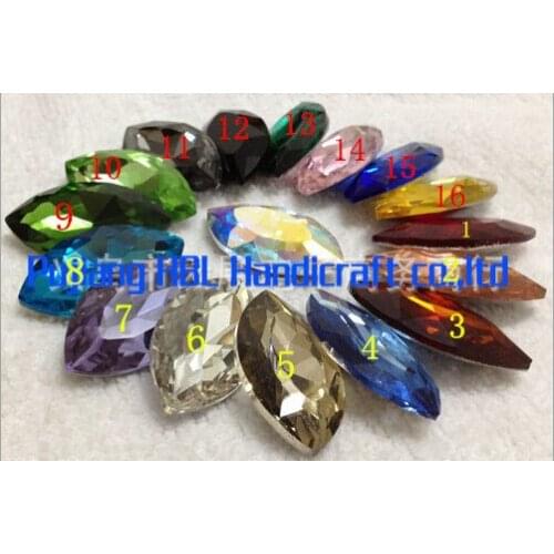 7x15mm 252pcs Navette Sew On Stone Horse Eyes Rhinestone Button Garment Shoes Decoration Beads