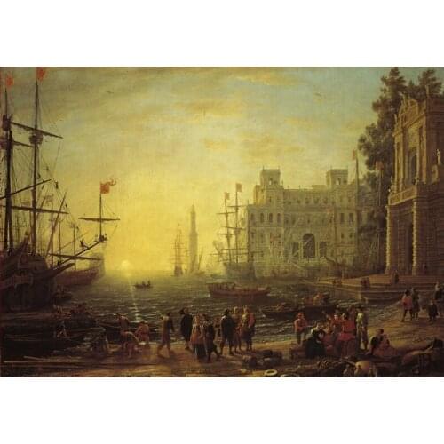 Large Jigsaw Puzzle 2000 Pieces 100x70cm Adult Decompression Education Toys Famous Paintings Port Scene with the Villa Medici