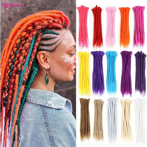 Handmade Dreadlocks Hair Extensions For Men 10Strands Handmade Dreads Synthetic Braiding Hair Crochet Braids For Black Women