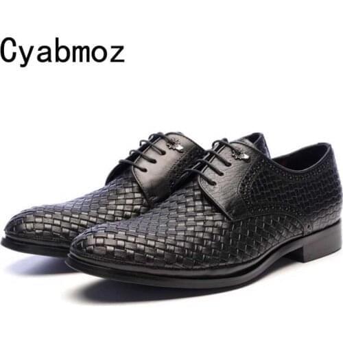 Breathable Handmade Woven Business Formal Shoes Summer Mens Wedding Groom Shoes Genuine Leather Male Party Dress Shoes Casual