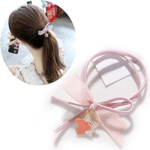 Elastic Star Rhinestone Hair Rope Headband Hairband Girls Hair Accessories Fashion Hair Rope Band Ponytail Holder Hair Ties