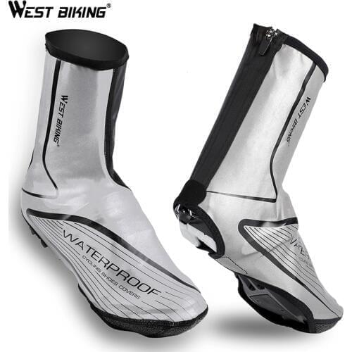 WEST BIKING Outdoor Cycling Shoe Cover Reflective Windproof Warm Boot Cover Waterproof Overshoes Hiking Cycling Equipment
