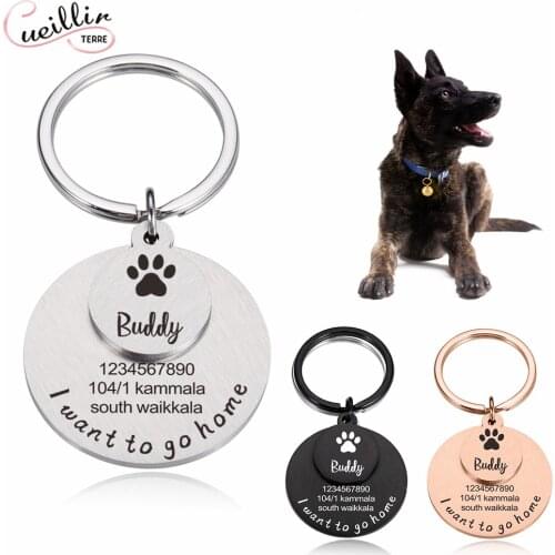 Personalized Collar Pet ID Tag Keychain Engraved Pet ID Name for Cat Puppy Dog Tag Pendant Keyring Bone Pet Accessories keychain