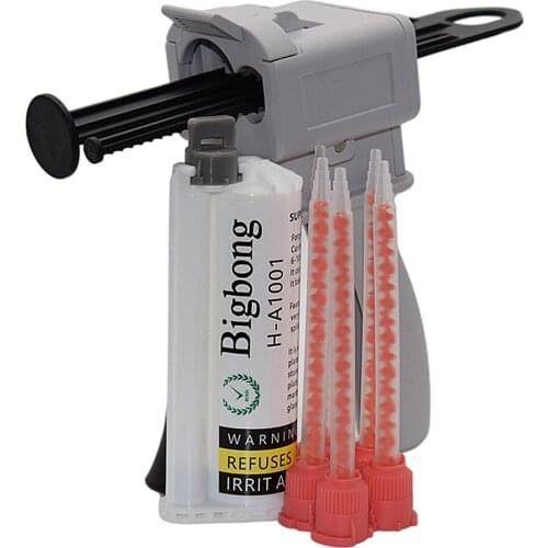 Black Glue Adhesive 10:1 AB Glues 50ml Strong Adhesive and 50ml 10:1 AB Glue Gun Caulking Gun with 5pc 10:1 Static Mixing Nozzle