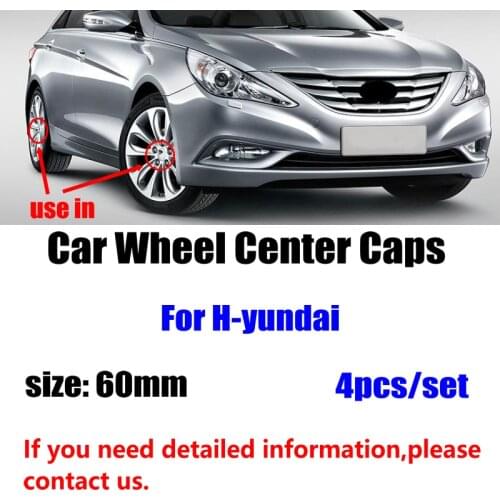 4pcs/lot 60mm Car Wheel Center Hub Caps Car Wheel Rim Hubcap Badge Covers For Hyundai Santa Fe Sonata Solaris Azera Creta I30