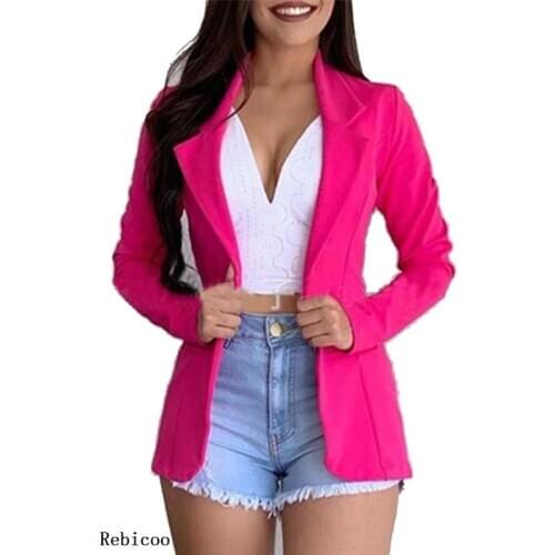 Hot Plus Size Sexy Young Energy Untidy Overalls Parity Fashion Solid Full Sleeve Slim Regular Women Long Blazer