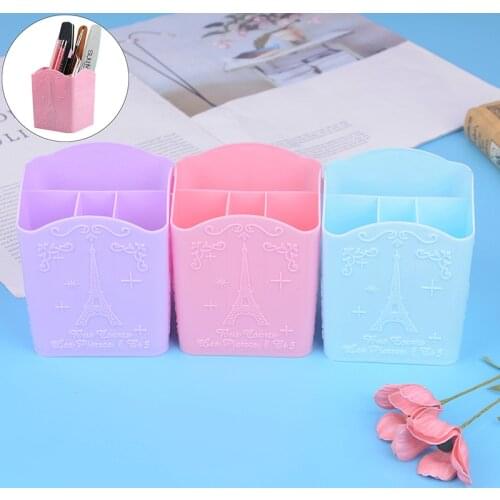 4 Lattices Cosmetic Make-up Brush Storage Box Makeup Nail Polish Cosmetic Holder Make Up Tools Pen Holder Rack Table Organizer