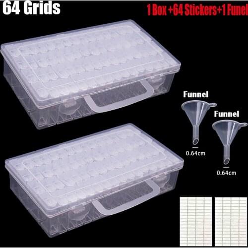 28/56/64/Grids Storage Boxes Diamond Painting Accessories Box Diy Diamond Embroidery Crystal Bead Organizer Case Container Tools