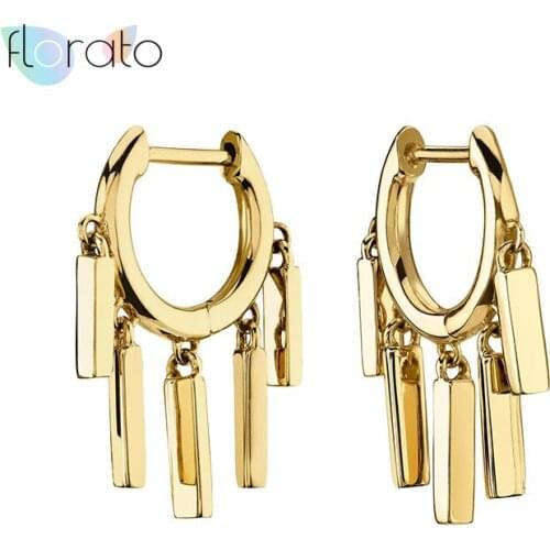 Long Tassel Round Circle Hoop Earrings 925 silver ear buckle Fashion Hanging Women Earrings Summer Jewelry Girls Party Gift