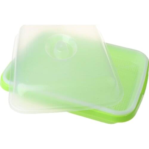 Seed Sprouter Tray BPA Free PP Soil-Free Large Capacity Healthy Wheatgrass Grower with Cover Seedling Sprout Plate 85LA