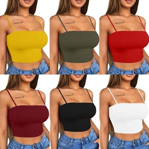 Fashion Women Sexy Crop Tops Solid Summer Camis Women Casual Tank Tops Vest Sleeveless Crop Tops Tank Top Female Cropped Vest