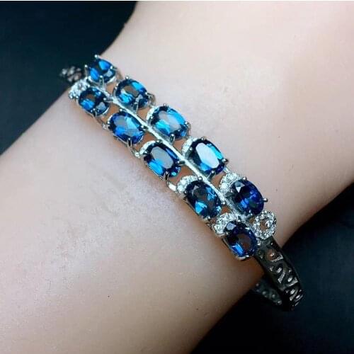 New Arrival Real and Natural Topaz Bangle Natural And Real Topaz bangle 925 sterling silver Fine jewelry Topaz Bangle