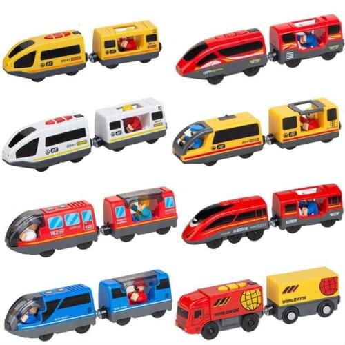 New Electric Train Set Toys For Kids Fit For Wooden Railway Wood Train Track Christmas Gift For Children