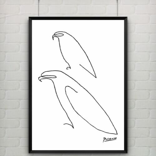Pablo Picasso The EAGLE Print Canvas Abstract Animals Minimalist Wall Art Kids Room Bar Office, Home Decor, frame not included