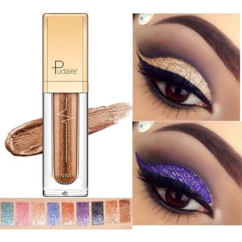 Pudaier 1PC 18 Colors Glitter Eyeshadow Liquid Pigment Makeup Crayon Metallic Maquillage Diamond Eye Shadow Pallete Makeup