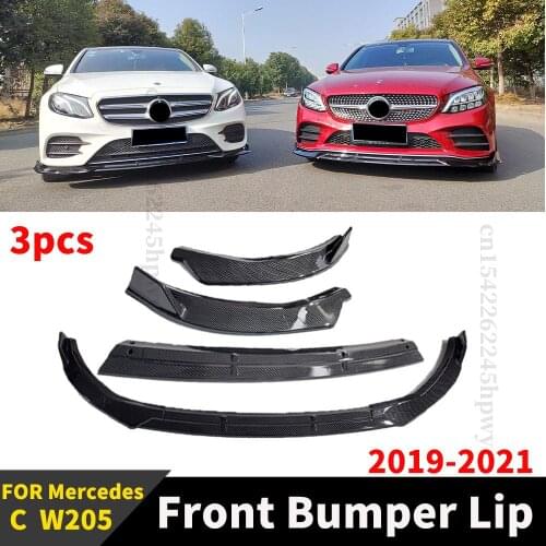 Splitter Deflector Protector Front Bumper Lip Chin Guard High Quality Body Kit Trim For Mercedes Benz C W205 2019 2020 2021