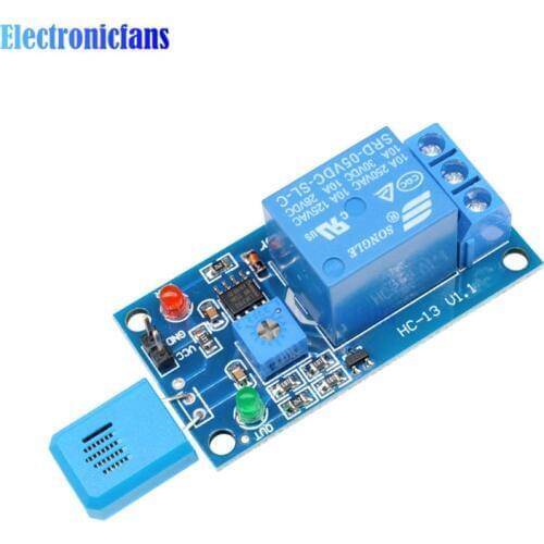 HR202 DC 5V 1 Channal 1CH 5V Humidity Sensitive Switch Relay Module Humidity Controller Humidity Sensor Module With Indicator