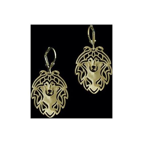 Wholesale Handmade Cartoon Alloy Shetland Sheepdog Stud Earring jewelry golden color plated mini dog Earing 12pair/lot