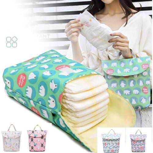 Cute Cartoon Striped Baby Diaper Bag Waterproof Travel Maternity Small Wet Bags for Mommy Storage Stroller Accessories