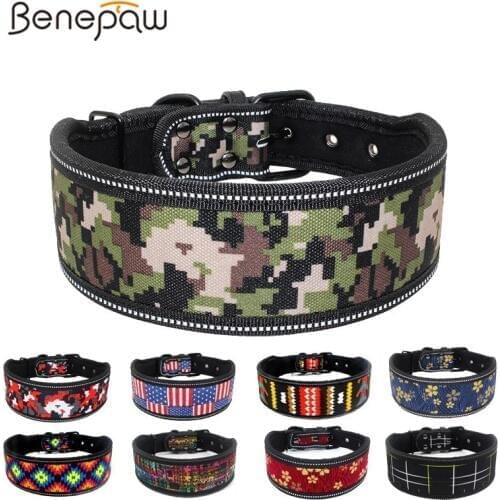 Benepaw Reflective Waterproof Camouflage Dog Collars For Small Medium Big Dogs Breathable Soft Padded Pet Collar Lead Supplies