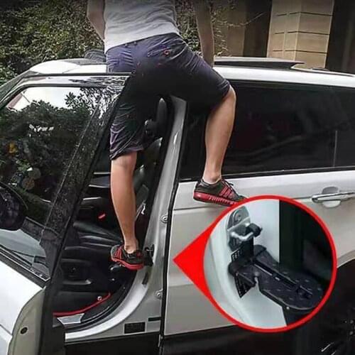 Universal Folding Car Door Step Latch Hook Step Mini Auxiliary Foot Pedal Aluminium Alloy Safety Hammer For Jeep Car Accessories
