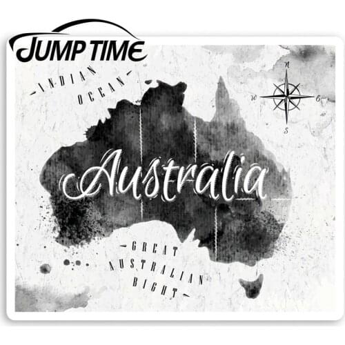 Jump Time Australia Map Vinyl Stickers - Rustic Travel Oz Sticker LuggageDecal Car Window Bumper Car Accessories
