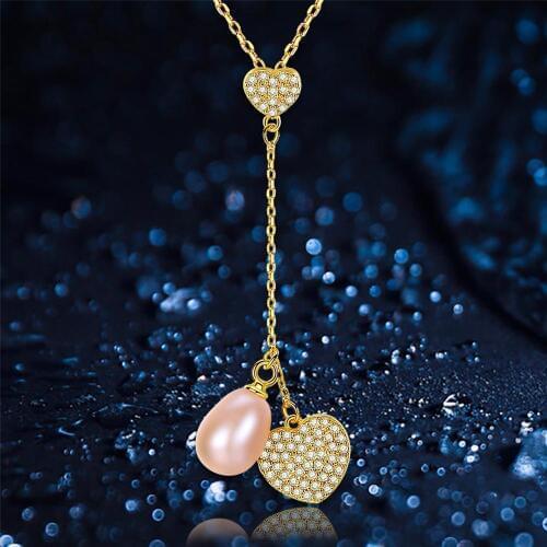 Pearl Necklace freshwater pearl necklace 925 sterling silver Pendant necklaces for womens Pearl Jewelry luxury pearl necklace