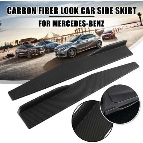 1Pair Carbon Fiber Look Universal Car Side Skirts Car Side Skirt Rocker Splitters Winglet Side Wings For Audi For Golf For Lexus