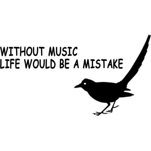 16.9cm*9.2cm Without Music Life... Animal Magpie Car Sticker Vinyl S4-0549
