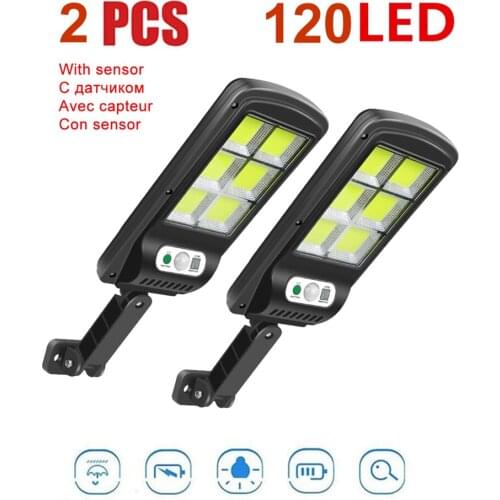 2pcs tabular oblong LED Solar Light Outdoor Solar Lamp PIR Motion Sensor Solar Powered Spotlight Sunlight Street Light Waterproo