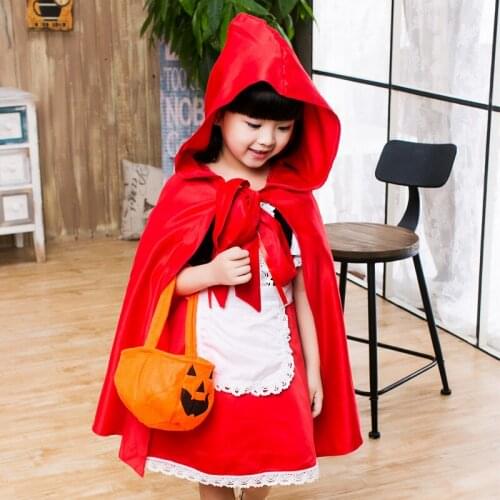 2021 Little Red Riding Hood Cosplay costume for kids Girls Princess dress Halloween Carnival Fantasia Party girls Fancy Dress