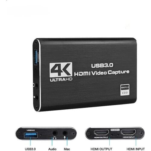 4K USB 3.0 Video Capture Card HDMI-compatible 1080P 60fps HD Video Recorder Grabber For OBS Capturing Game Card Live