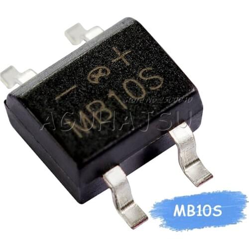 50PCS MB10S 0.5A 1000V SOP-4 Diode Bridge Rectifier SMD