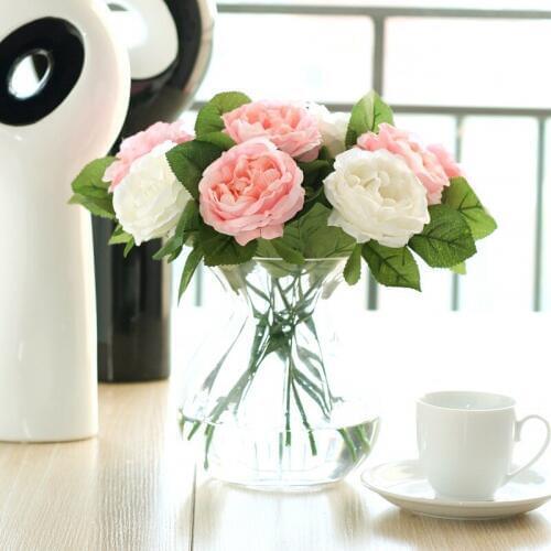 8cm Diamater Artificial Silk Rose Flower Simulation Artificial Flowers Home Wedding Decoration 10pcs/lot