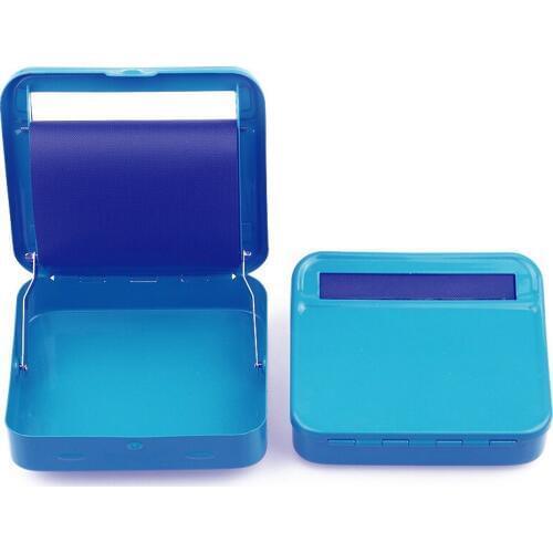 Sky Blue Cigarette Accessories Metal Cigarette Rolling Machine Manual Tobacco Rolling Machine with Cigarette box
