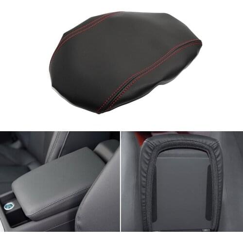 Car styling Microfiber Leather Interior Center Control Lid Armrest Box Cover Trim For Audi A4 B9 2017 2018 2019 Elastic Band