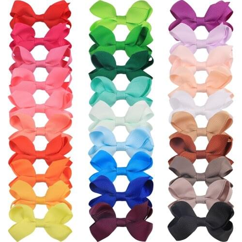 XIMA 35pcs/lot 2.5inch DIY Handmade Hair Ribbon Bows Without Clip for Kids Hair Accessories