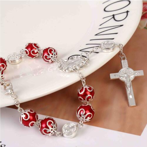 Rosary Centre Mercy Mary Sacred Heart Jesus Icon Religious Center Gift Bracelet, St. Benedict Classic Bracelet
