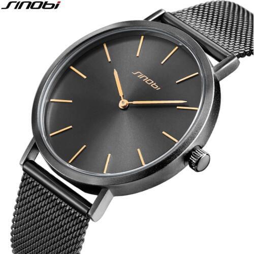 SINOBI Top Brand Fashion Minimalist Wrist Watch Men Watch Ultra-Thin Mens Watch Waterproof Watches Clock relogio masculino