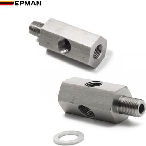 EPMAN 1/8'' NPT & 1/8" BSPT & M10 Oil Pressure Sensor Tee to NPT Adapter Turbo Supply Feed Line Gauge For Honda For Mitsubishi
