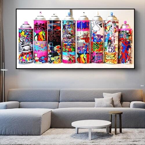 Graffiti Art of Spray Can Collection Canvas Painting Posters Prints Street Wall Art Pictures Home Decor Room Decoration Cuadros
