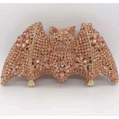 Luxury Bat Rhinestone Evening Clutch Bags Purse For Women Phone Purses Party Bridal Female Diamond Crystal Handbag Money Wallets