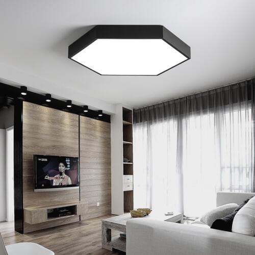 Polygon slim Modern LED Ceiling Lights Acrylic+iron body Black White LED Lamp.LED Light.Ceiling Lamp For Foyer Bedroom