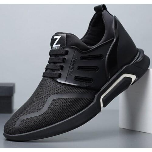 Mens Running Shoes Increase 6CM Mens Sports Casual Shoe Mens Shoes Mesh Cloth Breathable Spring and Summer New Leather Shoes